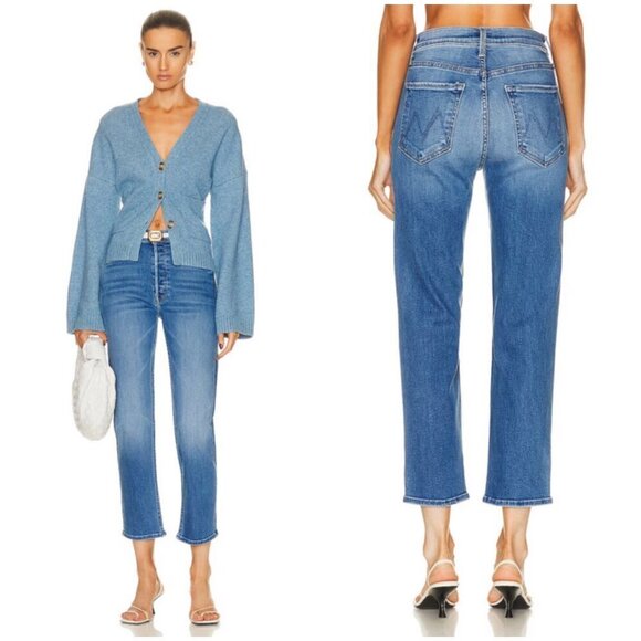 💕MOTHER💕 The Tomcat High Rise Straight Leg Button Fly Jeans ~ Layover 34 NWOT - Picture 7 of 17